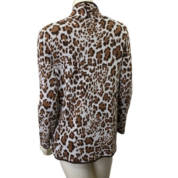 ALLISON DALEY $69 ANIMAL PRINT OPEN CARDIGAN SWEATER SM NWT - Picture 5 of 8